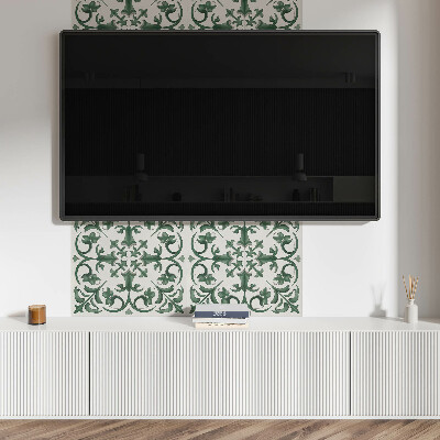 Rectangular bathroom wall panel Plant motif with floral details