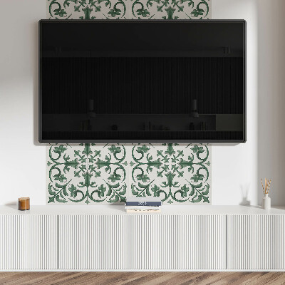 Rectangular bathroom wall panel Plant motif with floral details