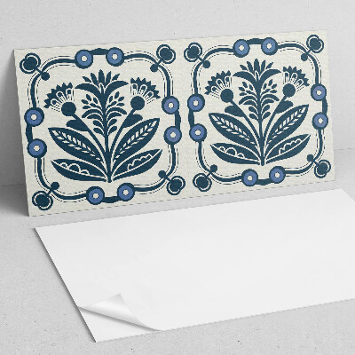 Rectangular decorative wall panel Floral motif with green leaves