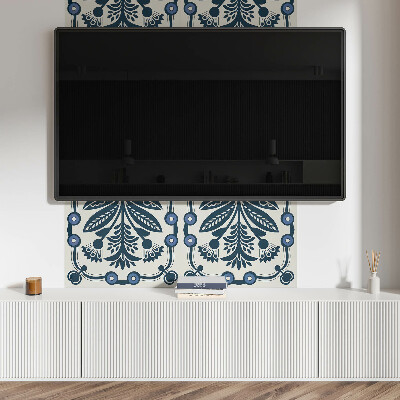 Rectangular decorative wall panel Floral motif with green leaves