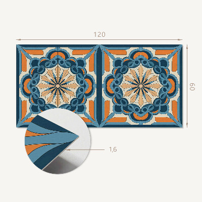 Rectangular wall panel Floral mandala in harmonious circles