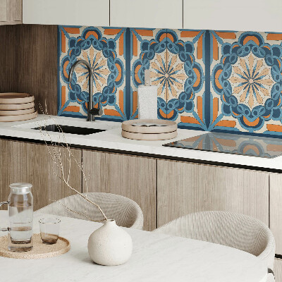 Rectangular wall panel Floral mandala in harmonious circles