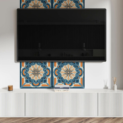 Rectangular wall panel Floral mandala in harmonious circles
