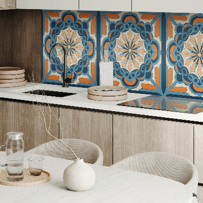 Rectangular wall panel Floral mandala in harmonious circles