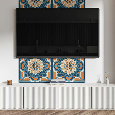 Rectangular wall panel Floral mandala in harmonious circles