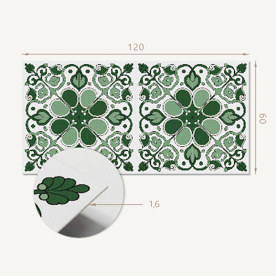 Rectangular bathroom wall panel Plant motif with leaves