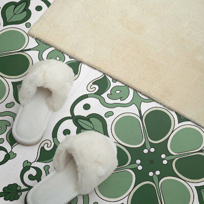 Rectangular bathroom wall panel Plant motif with leaves