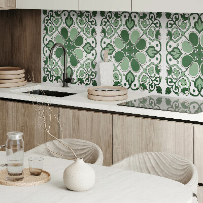 Rectangular bathroom wall panel Plant motif with leaves