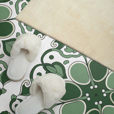 Rectangular bathroom wall panel Plant motif with leaves