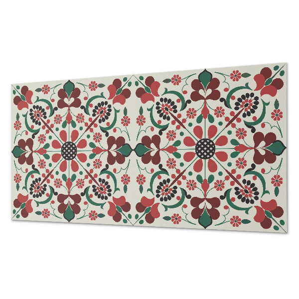 Rectangular wall panel Floral harmony in a symmetrical style