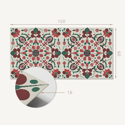 Rectangular wall panel Floral harmony in a symmetrical style