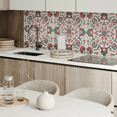 Rectangular wall panel Floral harmony in a symmetrical style