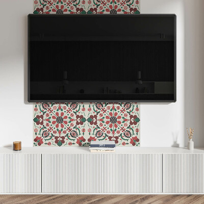 Rectangular wall panel Floral harmony in a symmetrical style