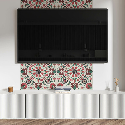 Rectangular wall panel Floral harmony in a symmetrical style
