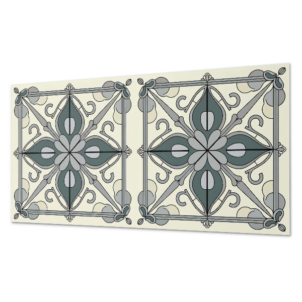 Rectangular bathroom wall panel Floral motif with decorative details