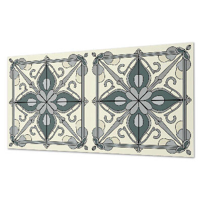 Rectangular bathroom wall panel Floral motif with decorative details