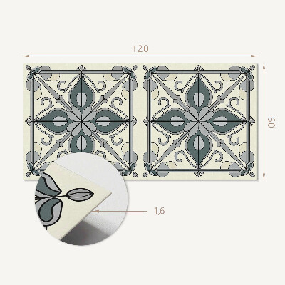 Rectangular bathroom wall panel Floral motif with decorative details