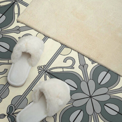 Rectangular bathroom wall panel Floral motif with decorative details