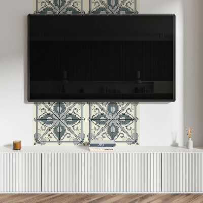Rectangular bathroom wall panel Floral motif with decorative details