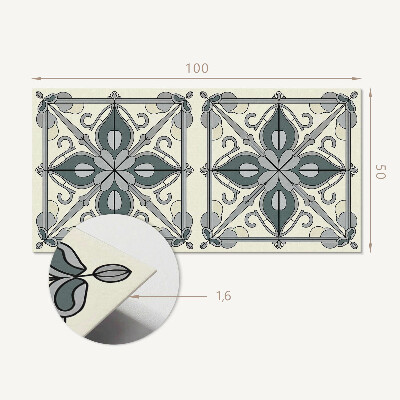 Rectangular bathroom wall panel Floral motif with decorative details