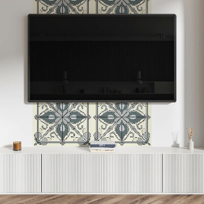 Rectangular bathroom wall panel Floral motif with decorative details