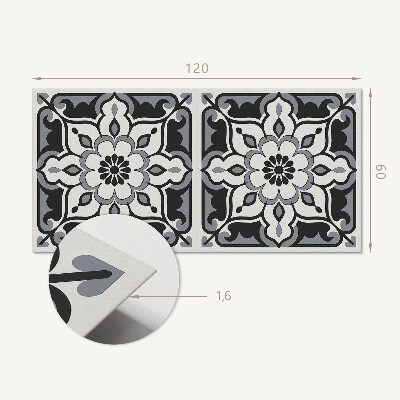 Rectangular wall panel Floral ornamental design