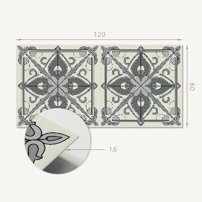 Rectangular bathroom wall panel Floral pattern in harmonious symmetry
