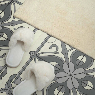 Rectangular bathroom wall panel Floral pattern in harmonious symmetry