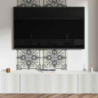 Rectangular bathroom wall panel Floral pattern in harmonious symmetry