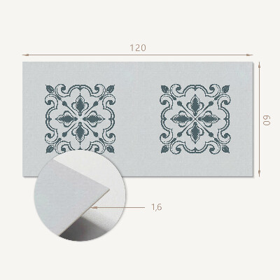Rectangular bathroom wall panel Plant ornamental pattern