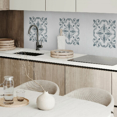 Rectangular bathroom wall panel Plant ornamental pattern