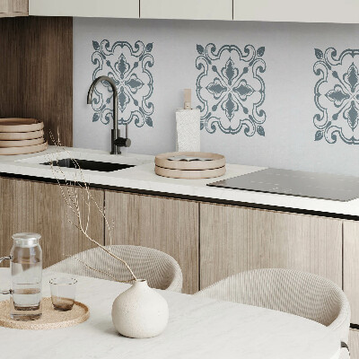 Rectangular bathroom wall panel Plant ornamental pattern