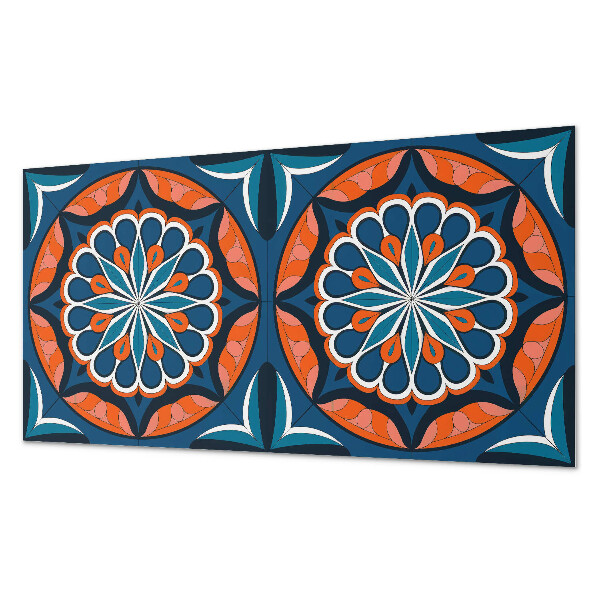 Rectangular wall panel Mandala with a leaf pattern