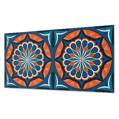 Rectangular wall panel Mandala with a leaf pattern