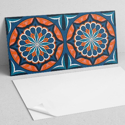 Rectangular wall panel Mandala with a leaf pattern