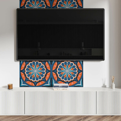 Rectangular wall panel Mandala with a leaf pattern