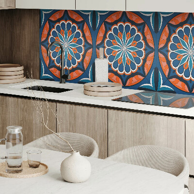 Rectangular wall panel Mandala with a leaf pattern