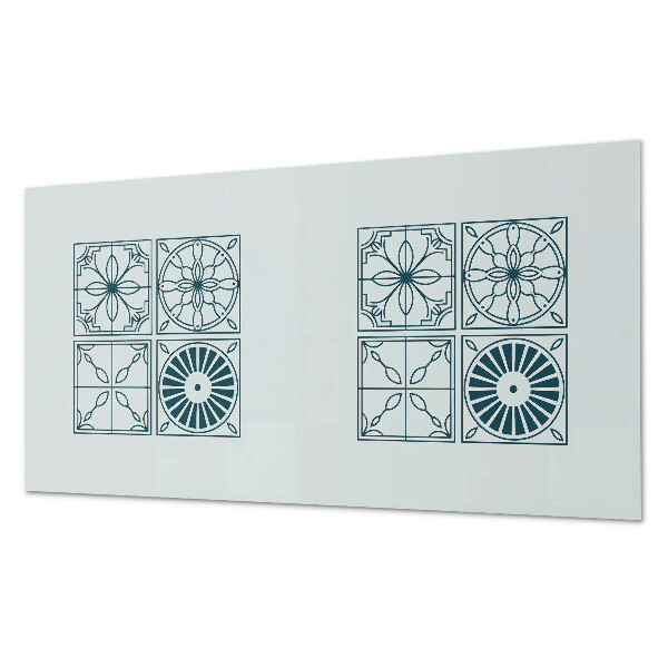 Rectangular bathroom wall panel Tiled patterns in a geometric style
