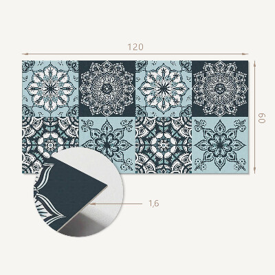 Rectangular decorative wall panel Checkered mandala patterns