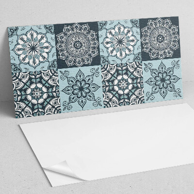 Rectangular decorative wall panel Checkered mandala patterns