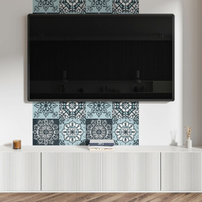 Rectangular decorative wall panel Checkered mandala patterns