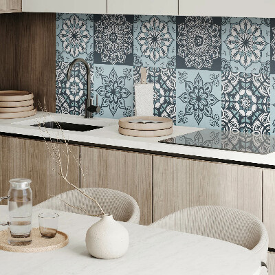 Rectangular decorative wall panel Checkered mandala patterns