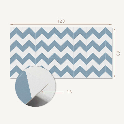 Rectangular wall panel Zigzag graphic motif