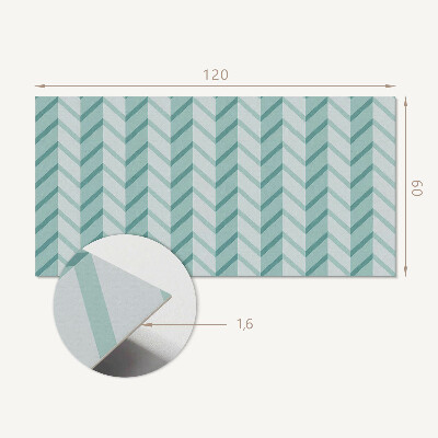 Rectangular wall panel Zigzag striped motif