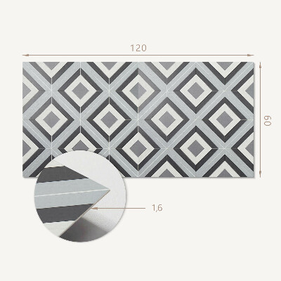 Rectangular bathroom wall panel Rhombus geometric pattern