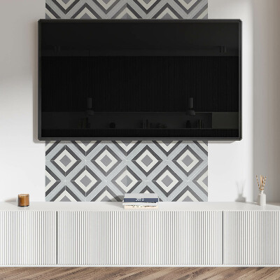 Rectangular bathroom wall panel Rhombus geometric pattern