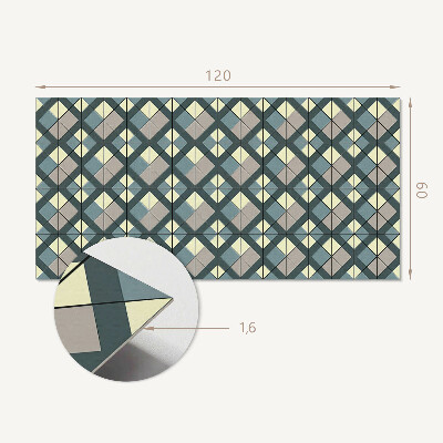 Rectangular wall panel Geometric checkered pattern