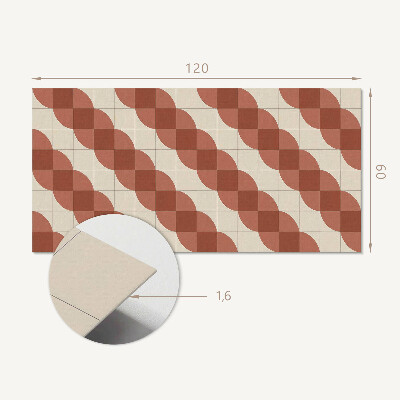 Rectangular bathroom wall panel Geometric wavy pattern
