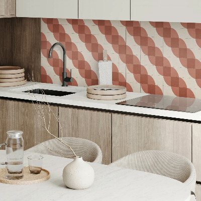 Rectangular bathroom wall panel Geometric wavy pattern