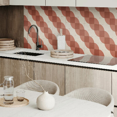 Rectangular bathroom wall panel Geometric wavy pattern